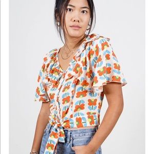 Saint Geraldine Kathleen Top in Dutch Floral Sz L